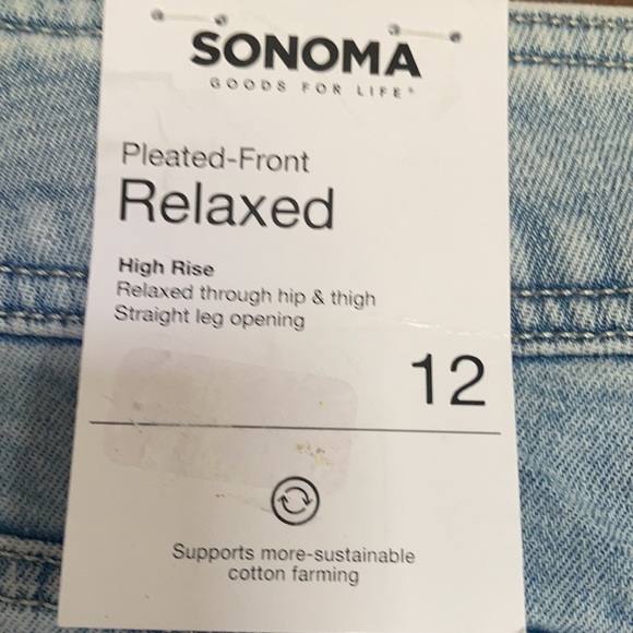 Sonoma jean pleated front relaxed high rise straight leg jean retro 12 16 18 - Picture 4 of 17